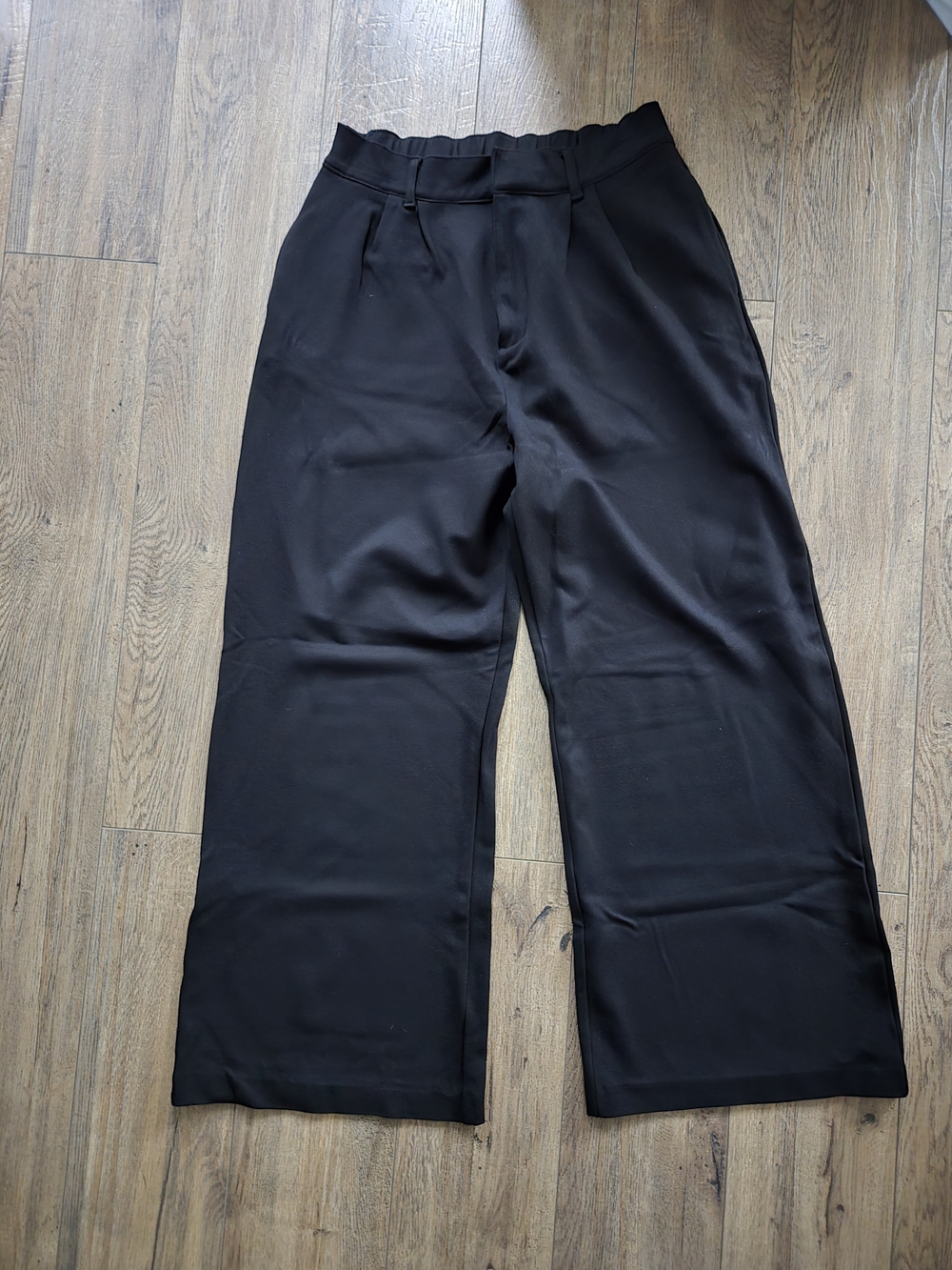 Klassy Network Black Wide-Leg Trousers Size M